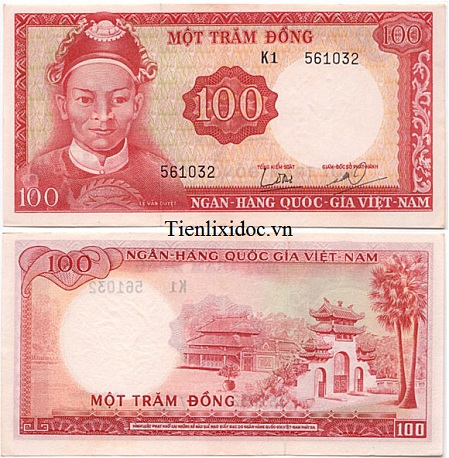 100 Đồng Lê Văn Duyệt 1966(Mới 90-95%)