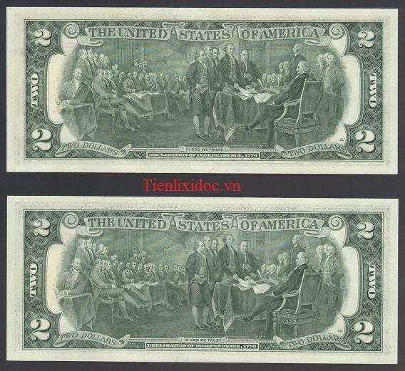 2 Usd 1976 Dán Tem + Mộc