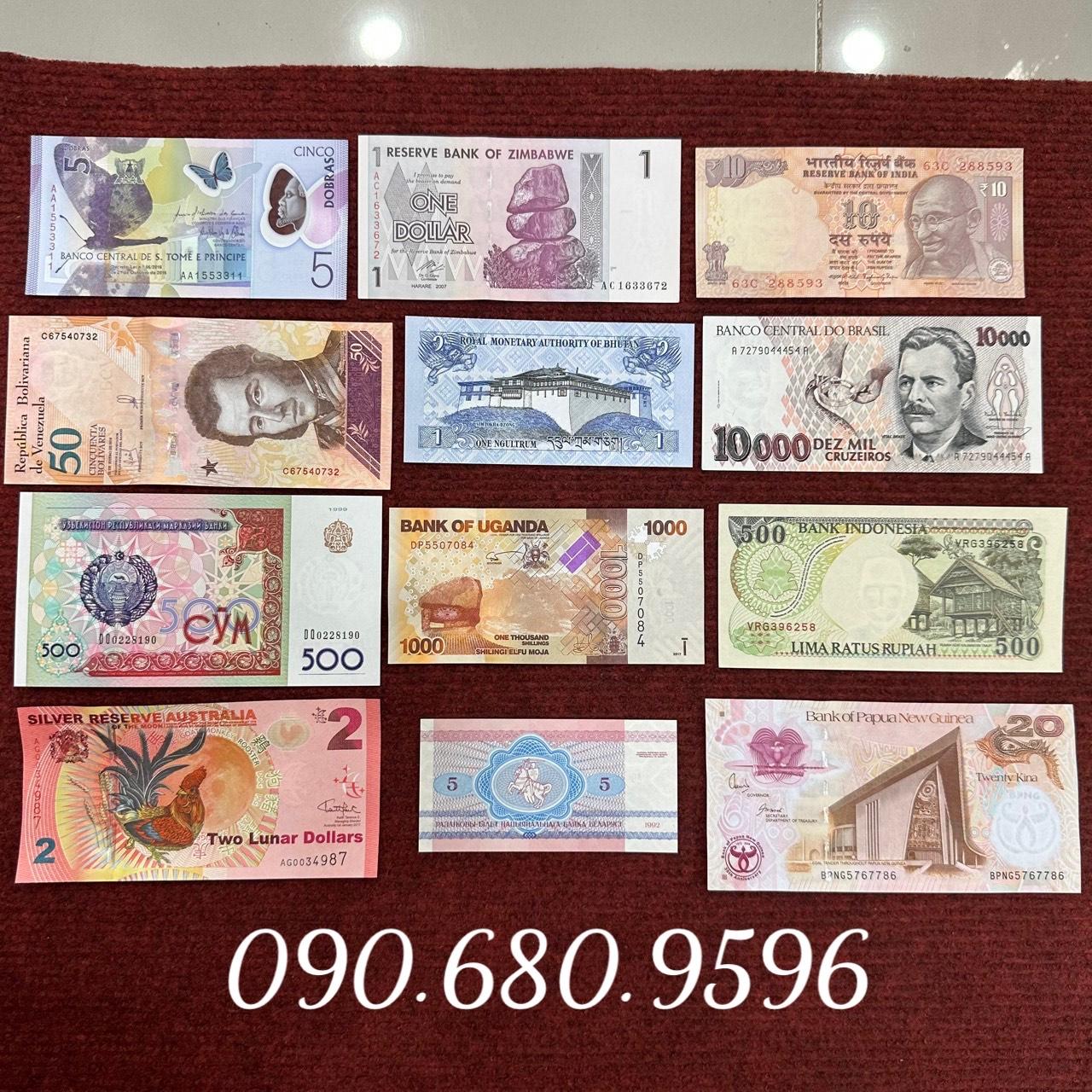 Bộ  Tiền 12 Con Giáp Tiền Thật Của Các Nước