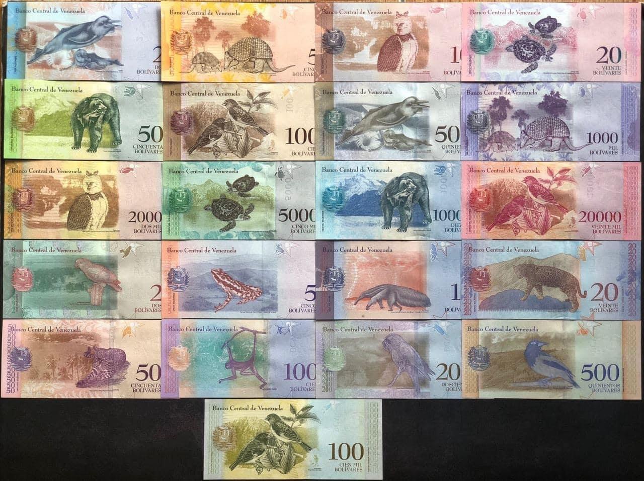Bộ Tiền Venezuela 21 Tờ Tuyệt Đẹp