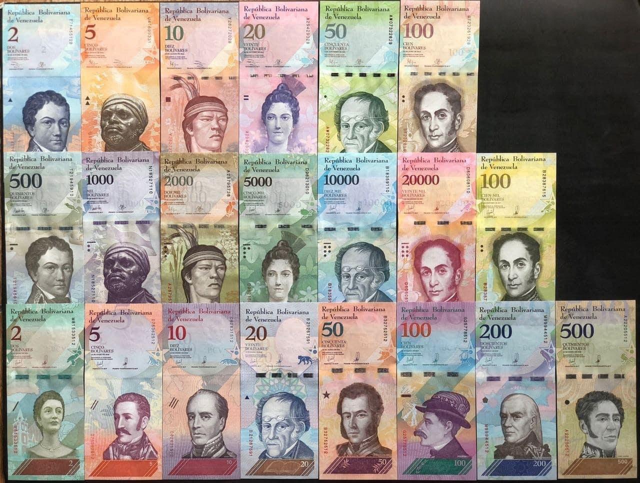 Bộ Tiền Venezuela 21 Tờ Tuyệt Đẹp