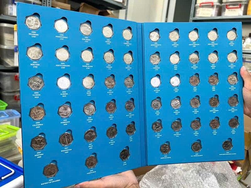 Bộ Sưu Tập Tiền Xu 50 Bang + 6 Vùng Lãnh Thổ Hoa Kỳ – Bộ Sưu Tập Sang Trọng, Đẳng Cấp