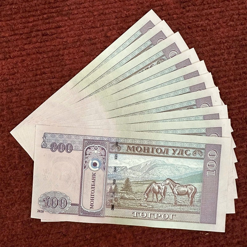 Combo 10 Tờ Tiền Con Ngựa Mông Cổ Mệnh Giá 100 Tugrik