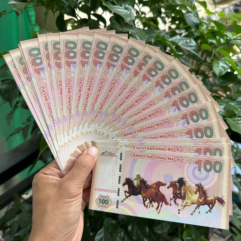 Combo 25 Tờ Tiền Mã Đáo Thành Công Macau 100 Patacas Seri Năm Sinh 1981 – 2005, Lì Xì Tết May Mắn Combo 25 Tờ Tiền Mã Đáo Thành Công Macau 100 Patacas Seri Năm Sinh 1981 – 2005, Lì Xì Tết May Mắn