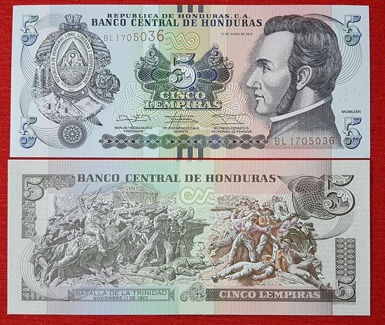 Honduras 5 lempira 2014