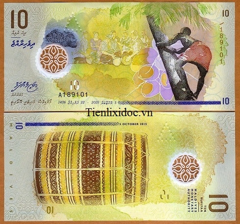 Maldives 10 rufiyaa - polymer