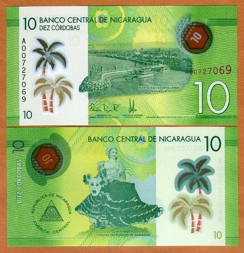 Nicaragua 10 cordobas(polymer)
