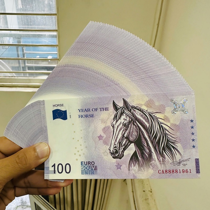 Sỉ 100 Tờ Tiền Lì Xì Hình Con Ngựa 2026 EU 100 Lưu Niệm