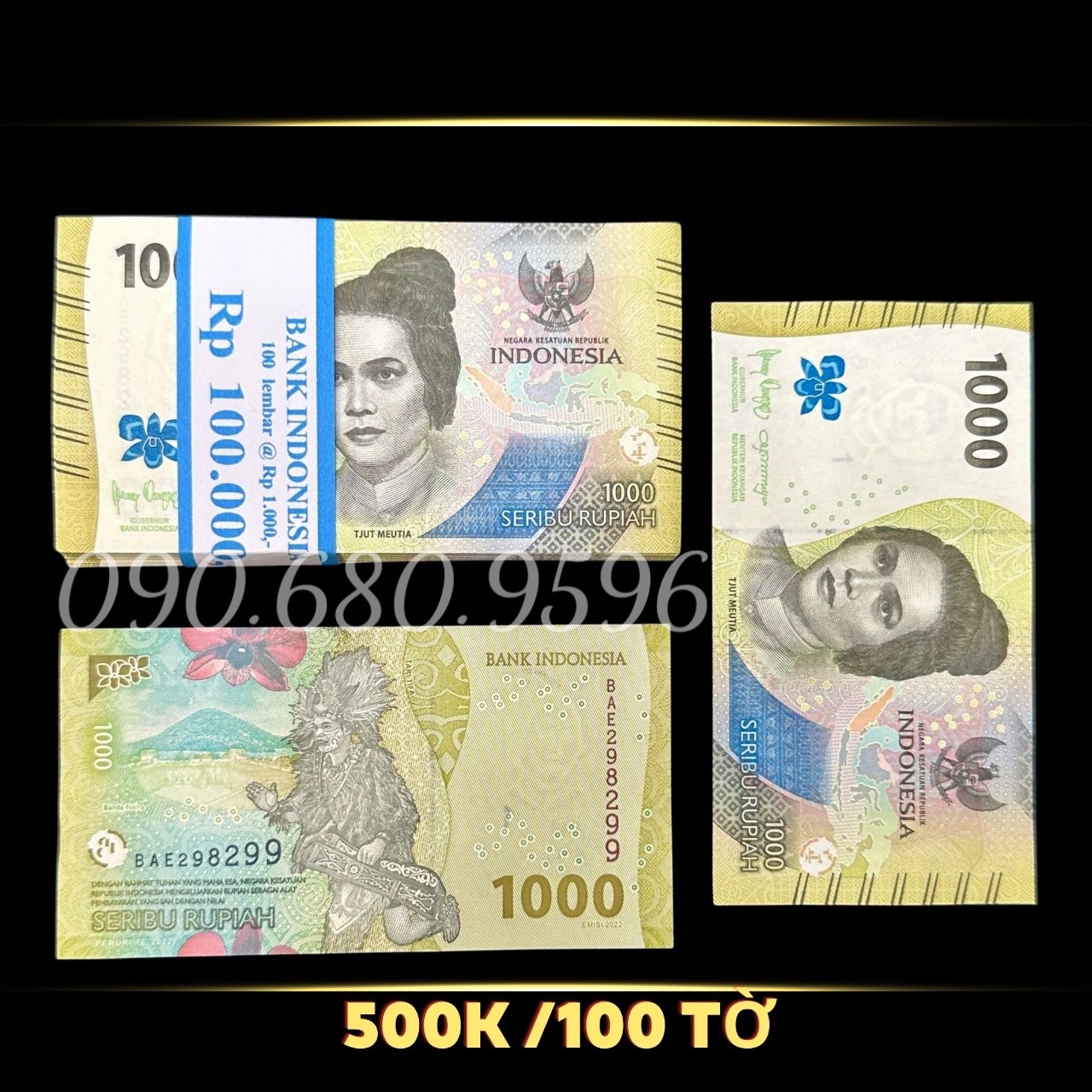 Sỉ Tép 100 Tờ Tiền Indonesia 1000 Rupiah