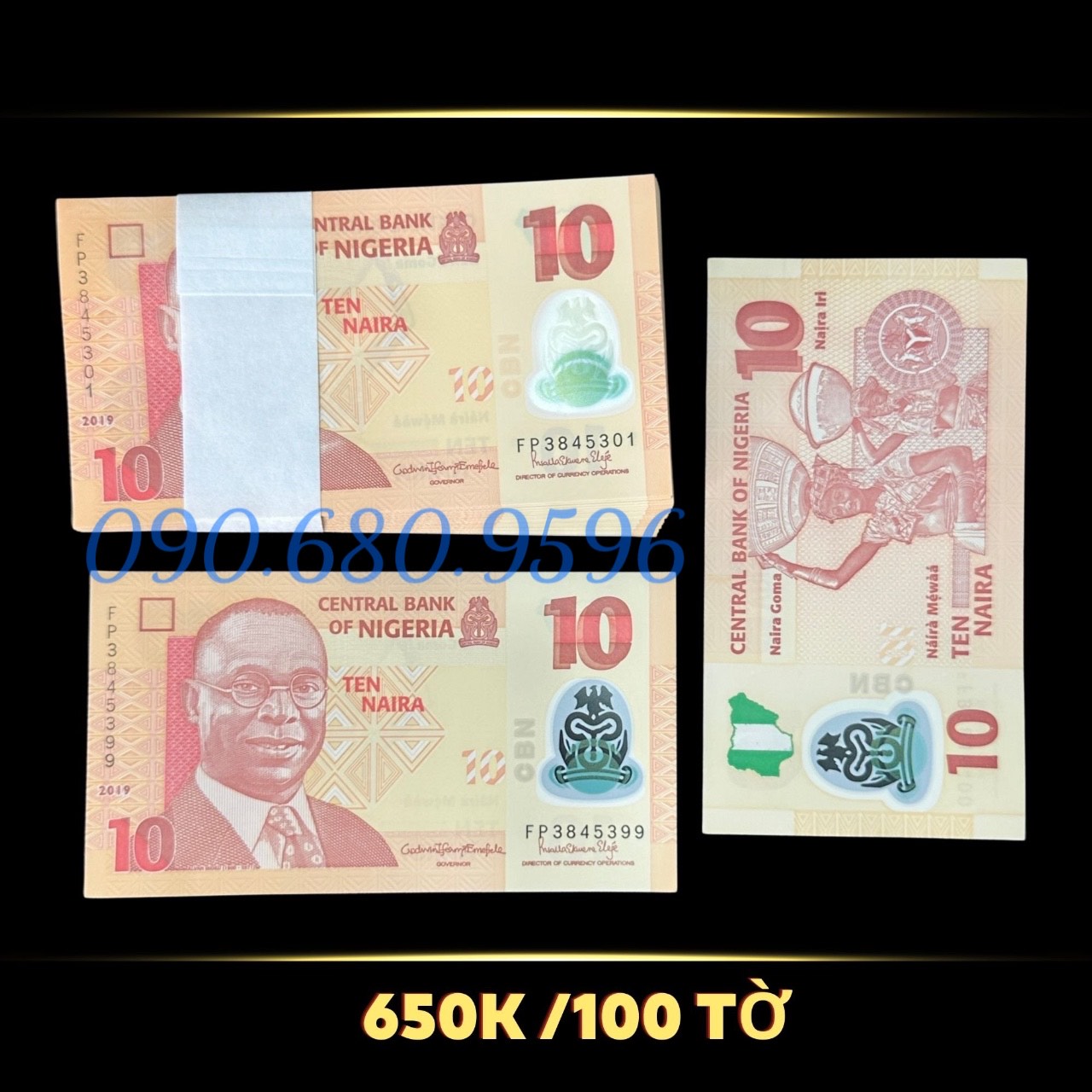 Sỉ Tép 100 Tờ Tiền Nigeria 10 Naira - Polymer