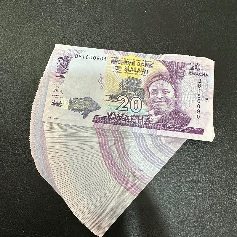 COMBO 100 TỜ TIỀN MALAWI 20 KWACHA – BIỂU TƯỢNG TRI THỨC, SẮC TÍM MAY MẮN
