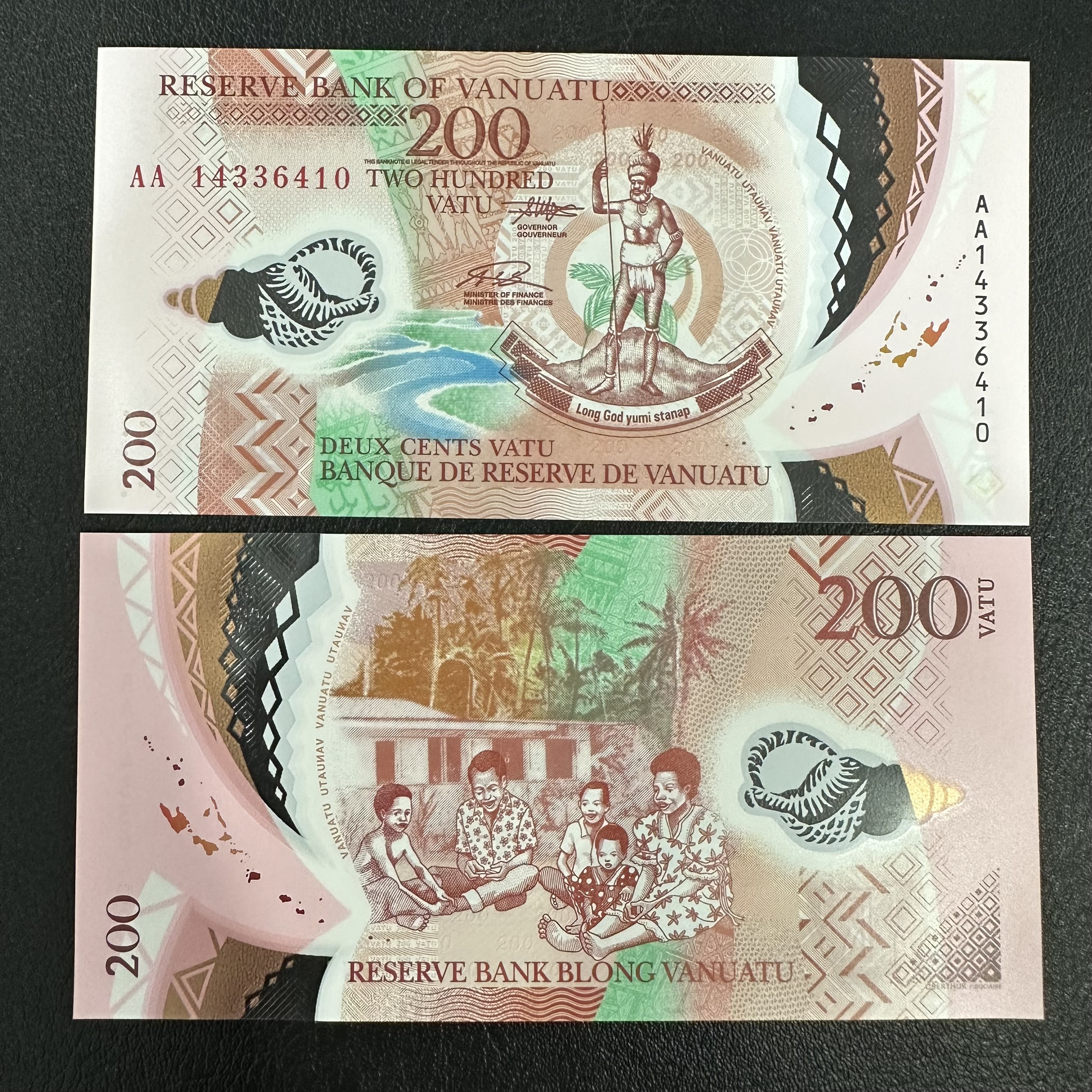 Tiền Polymer Vanuatu 200 Vatu