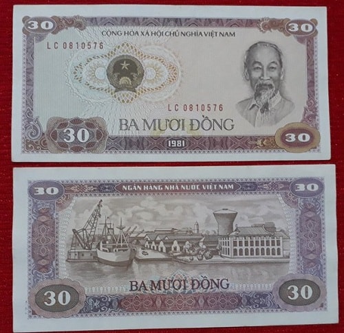 Tiền 30 Đồng Đỏ 1981(mới 90%-95%)