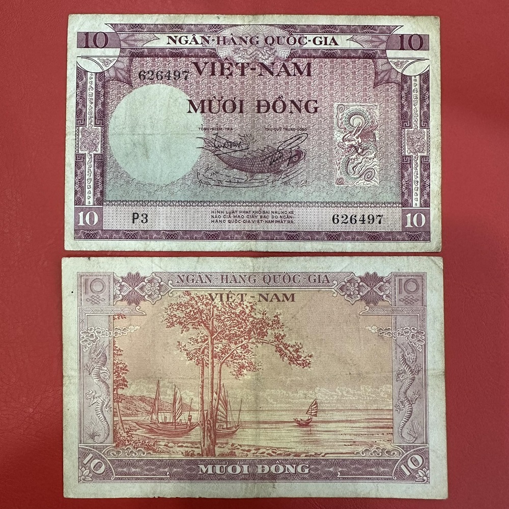Tờ 10 Đồng Cá Chép 1955 Lần 2(CL Khoảng 60%)