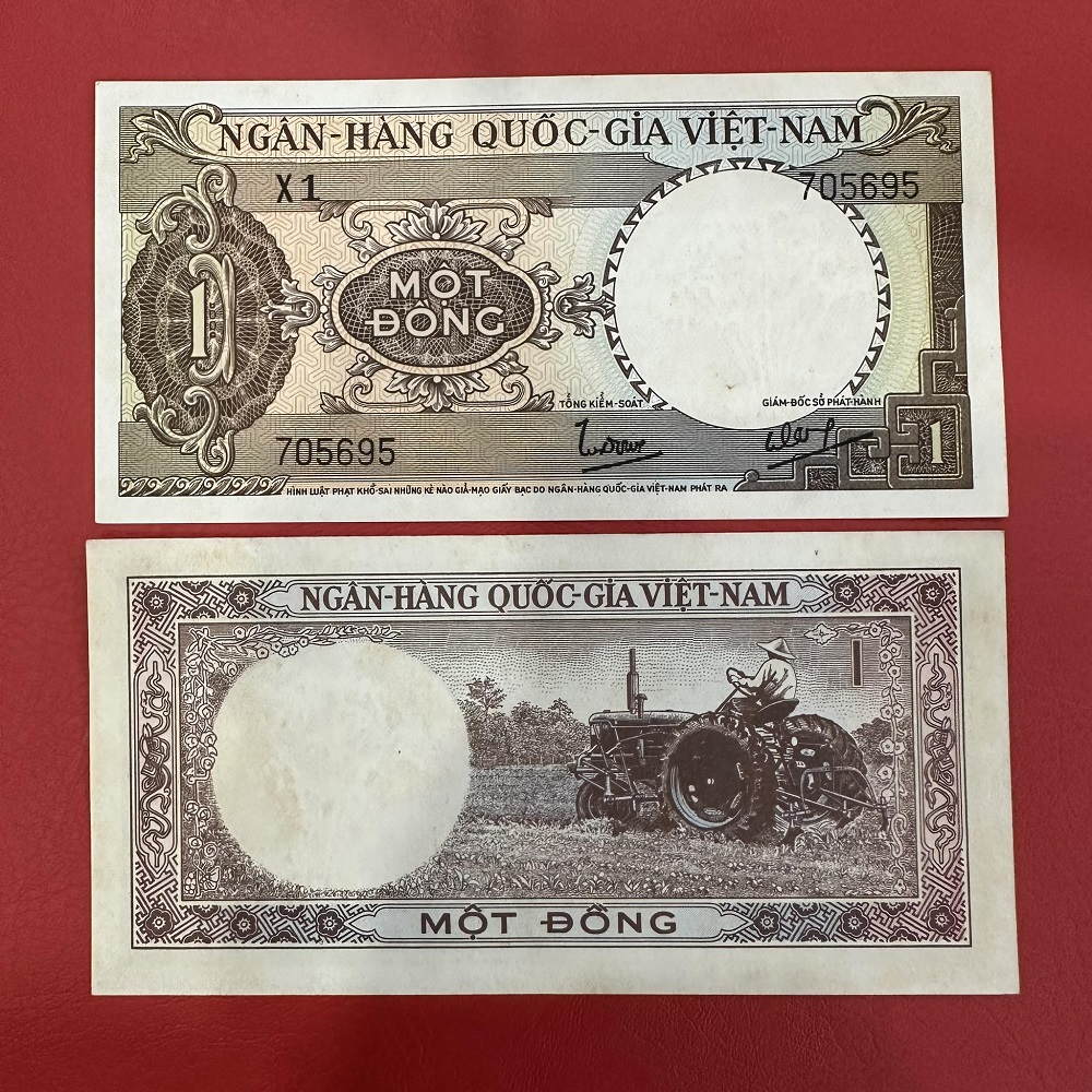 Tờ Tiền 1 Đồng Máy Cày 1964(CL Đẹp Khoảng 90%)