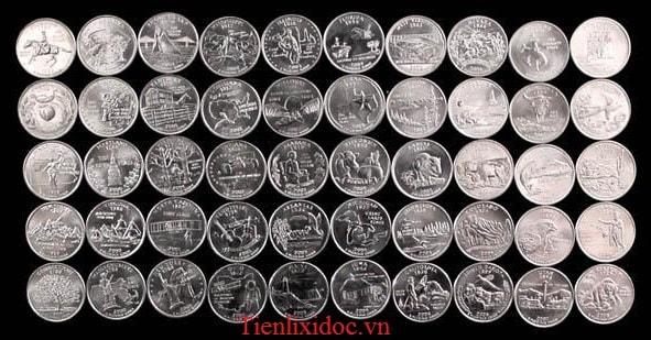 Bộ Xu 50 Bang + 6 Vùng Lãnh Thổ Thuộc Mỹ